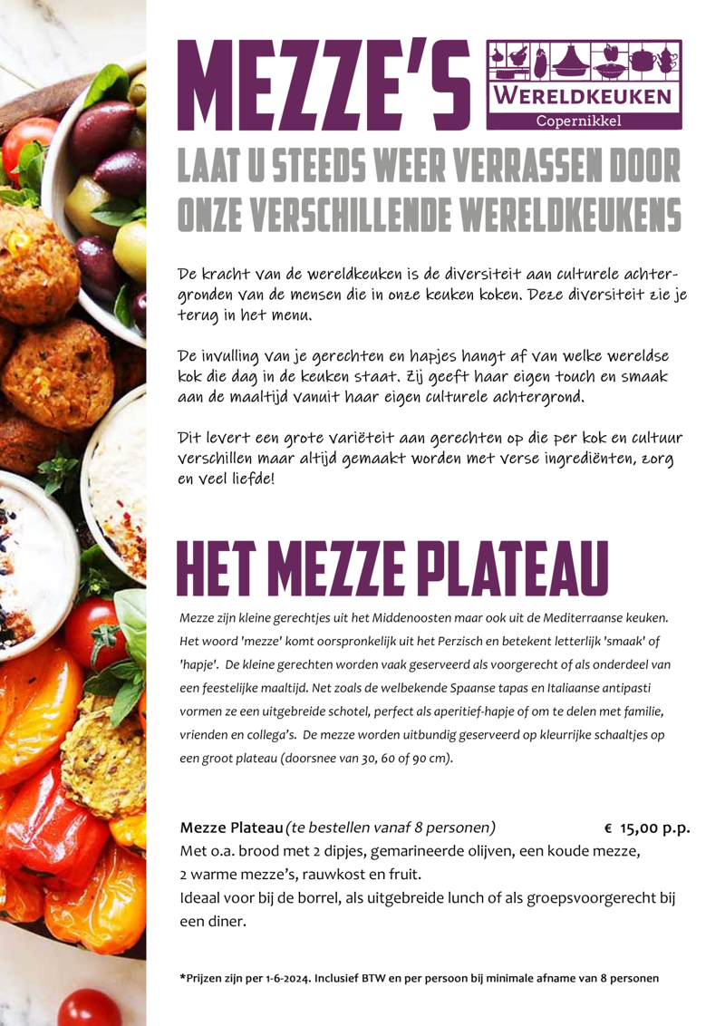 Mezze opties & prijslijst 2024 | BoschveldWereldkeuken