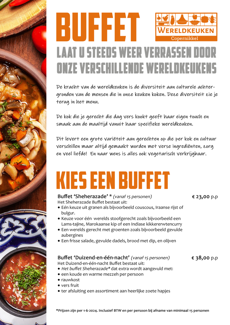 Buffet opties & prijslijst 2024 | BoschveldWereldkeuken